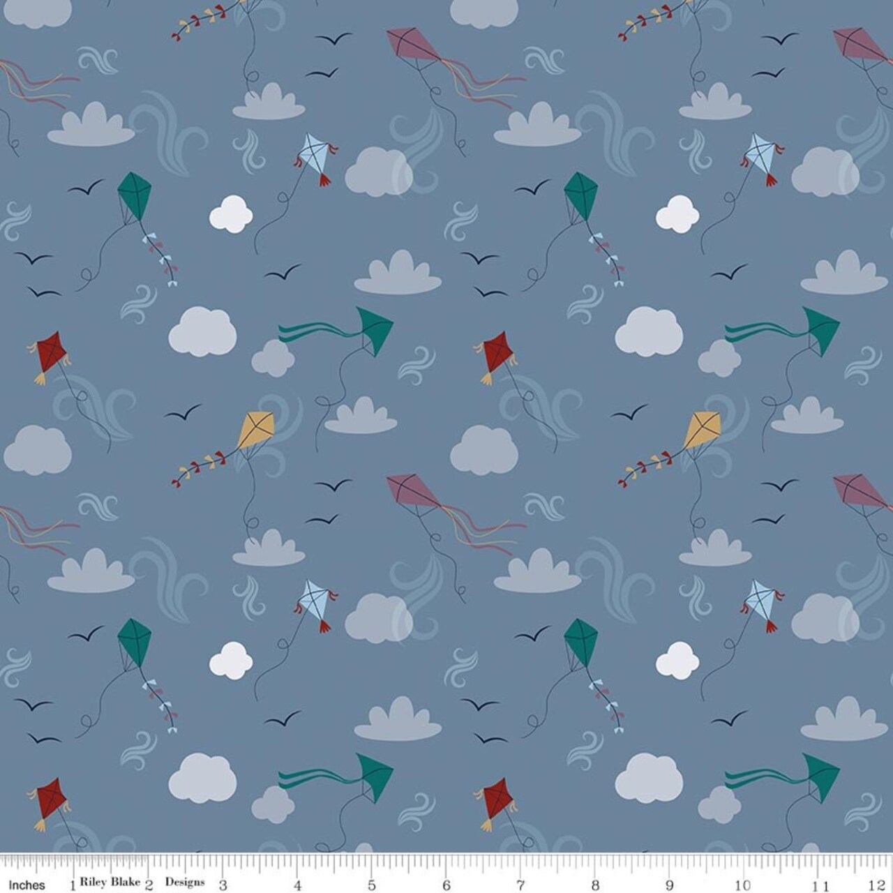 Fabric Riley Blake Storm Let's Go Fly a Kite A Spoonful of Sugar by the Quarter Yard C17083-STORM